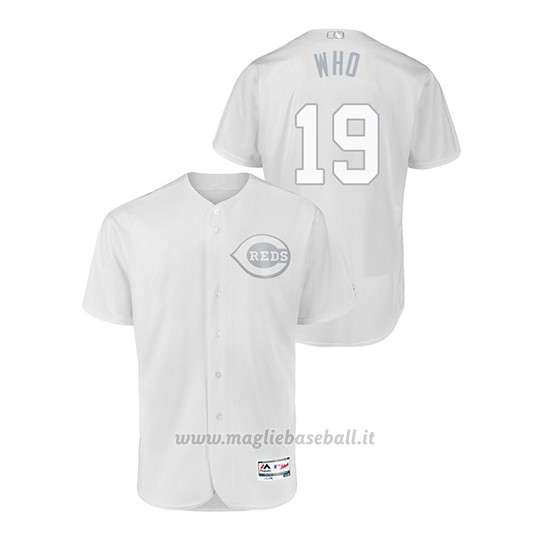 Maglia Baseball Hombre Cincinnati Reds 19 Joey Votto 2019 Players Weekend Autentico Bianco